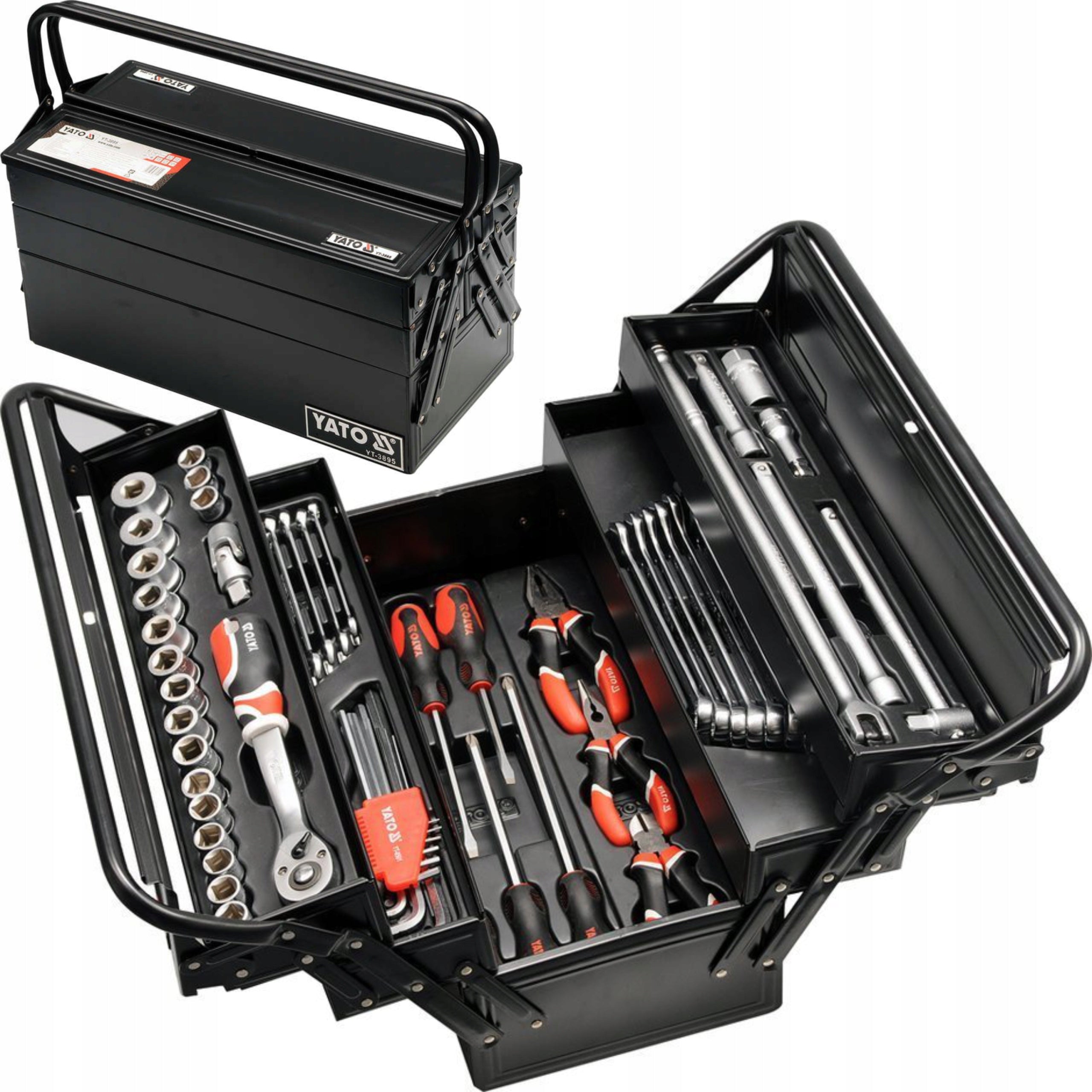YATO TOOL BOX SET 62 cz SOCKET WRENCHES CAP PLIERS