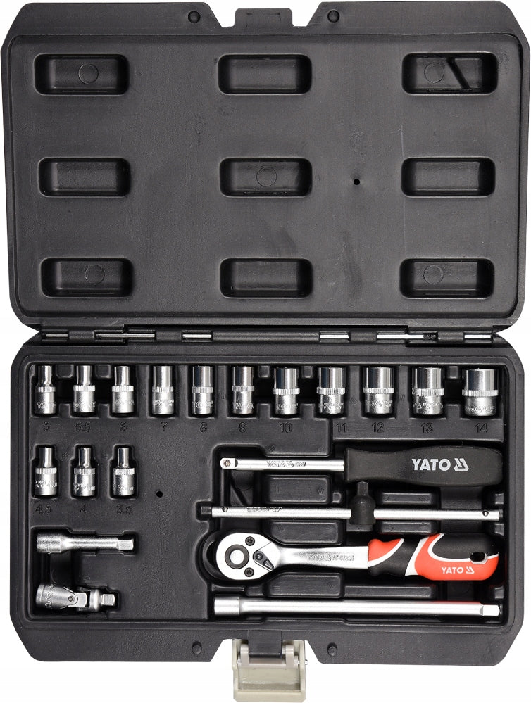 YATO TOOL KIT SOCKET WRENCHES WITH RATCHET 1/4'' 20el Manufacturer code YATO_YT-14491