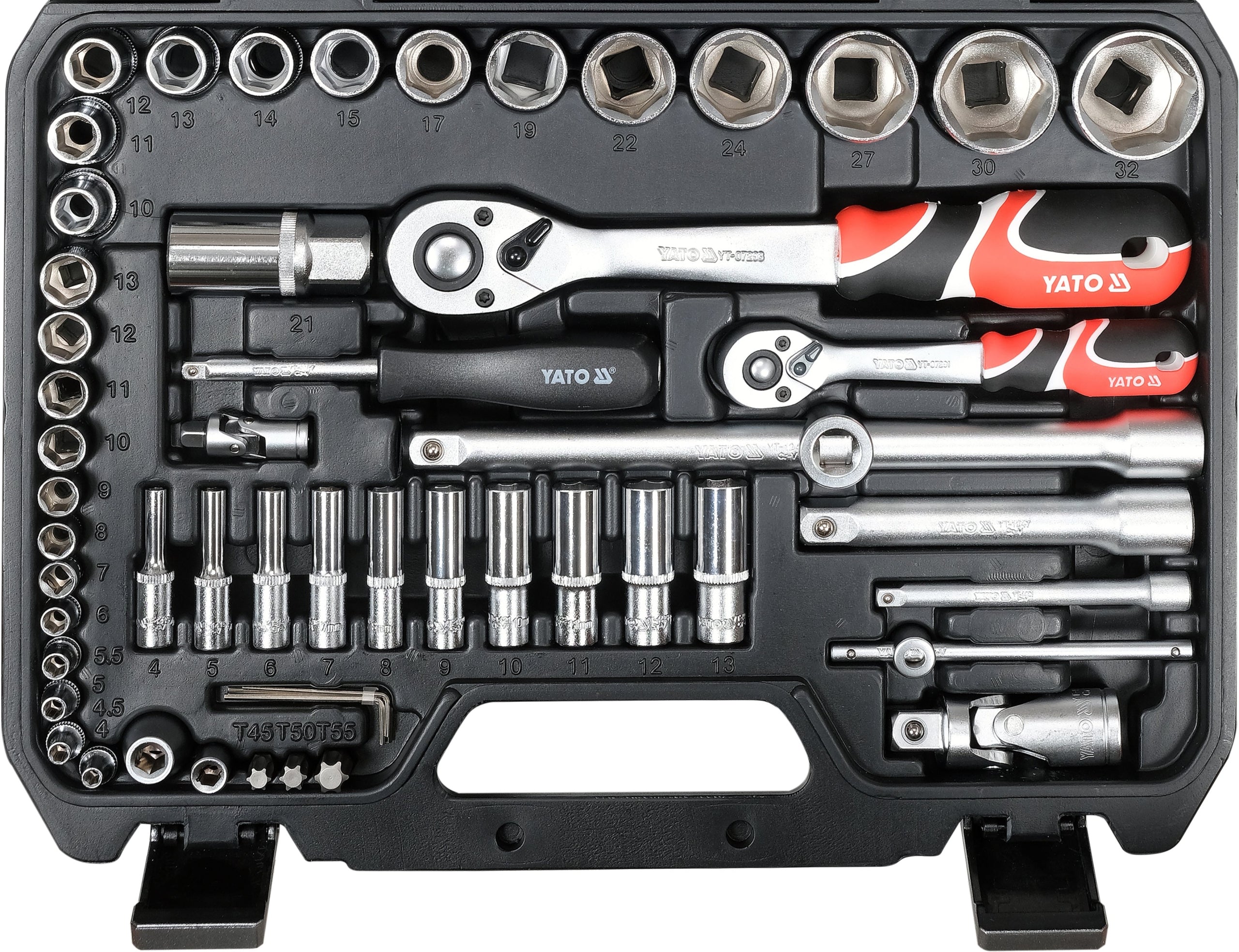 YATO TOOL SET 1/4"", 1/2"" SET 93 PCS Product weight with unit packaging 6.35 kg