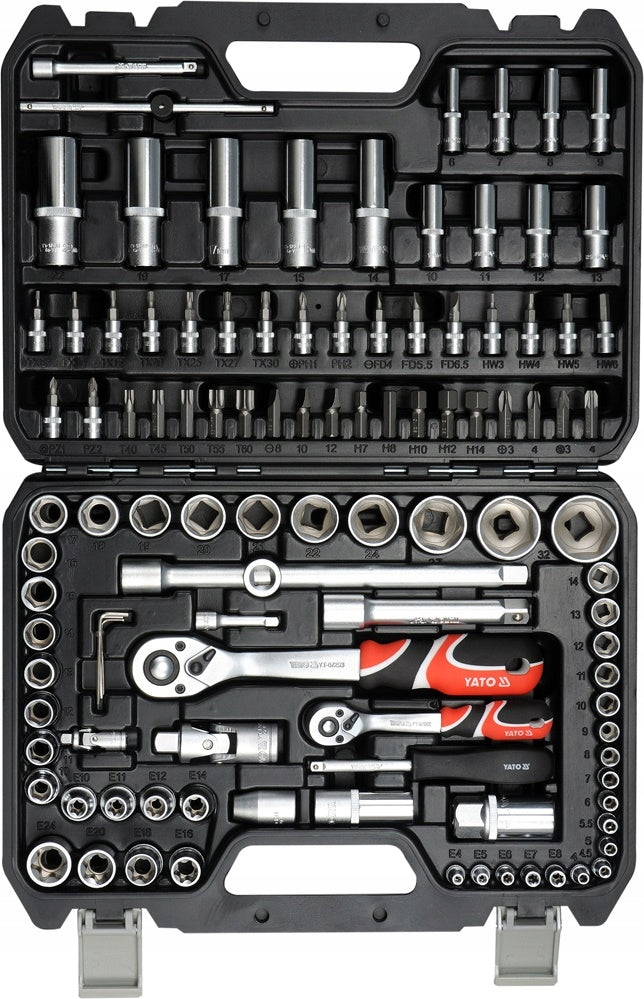 YATO WRENCH SET 108el SOCKET WRENCHES YT-38791 TORX 1/4" and 1/2" CAPS Number of items in the set 108