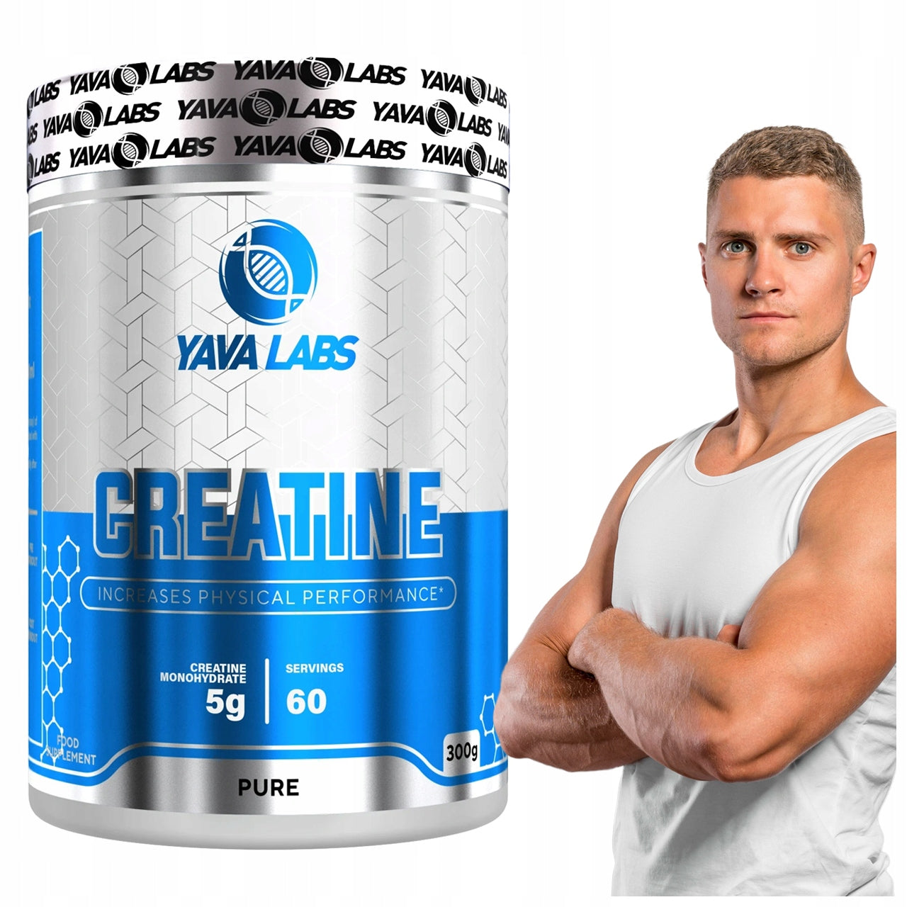 YAVA LABS CREAPURE Monohydrate 300 g Pure Creatine, Strength, Power, Regeneration