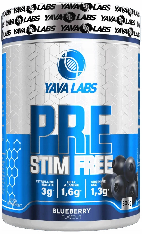 YAVA LABS PRE-WORKOUT PRE WORKOUT NON STIM WITHOUT CAFFEINE 300G BERRY Expiration date at least 1 year from the date of purchase