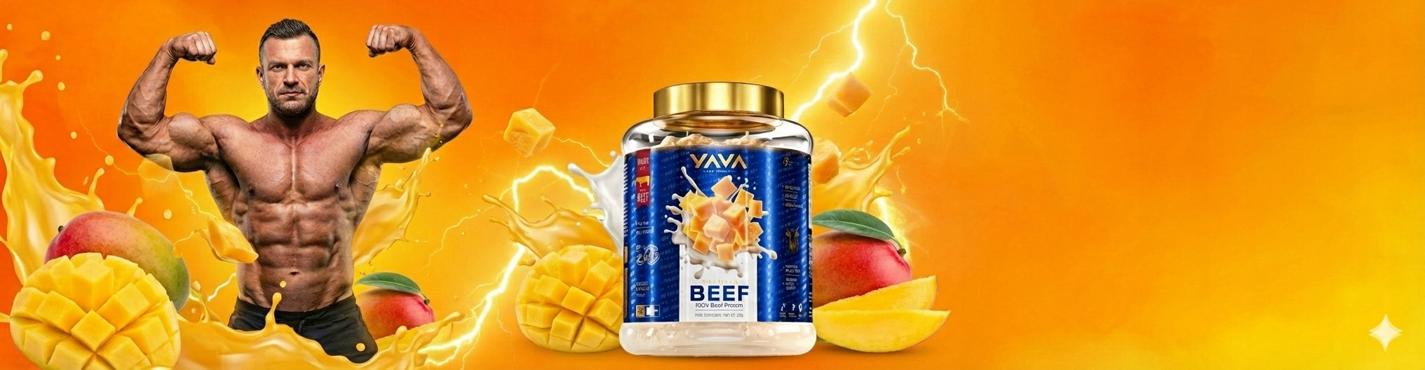 YAVA LABS PREMIUM BEEF PROTEIN 2KG MANGO EAN (GTIN) 8436624160110