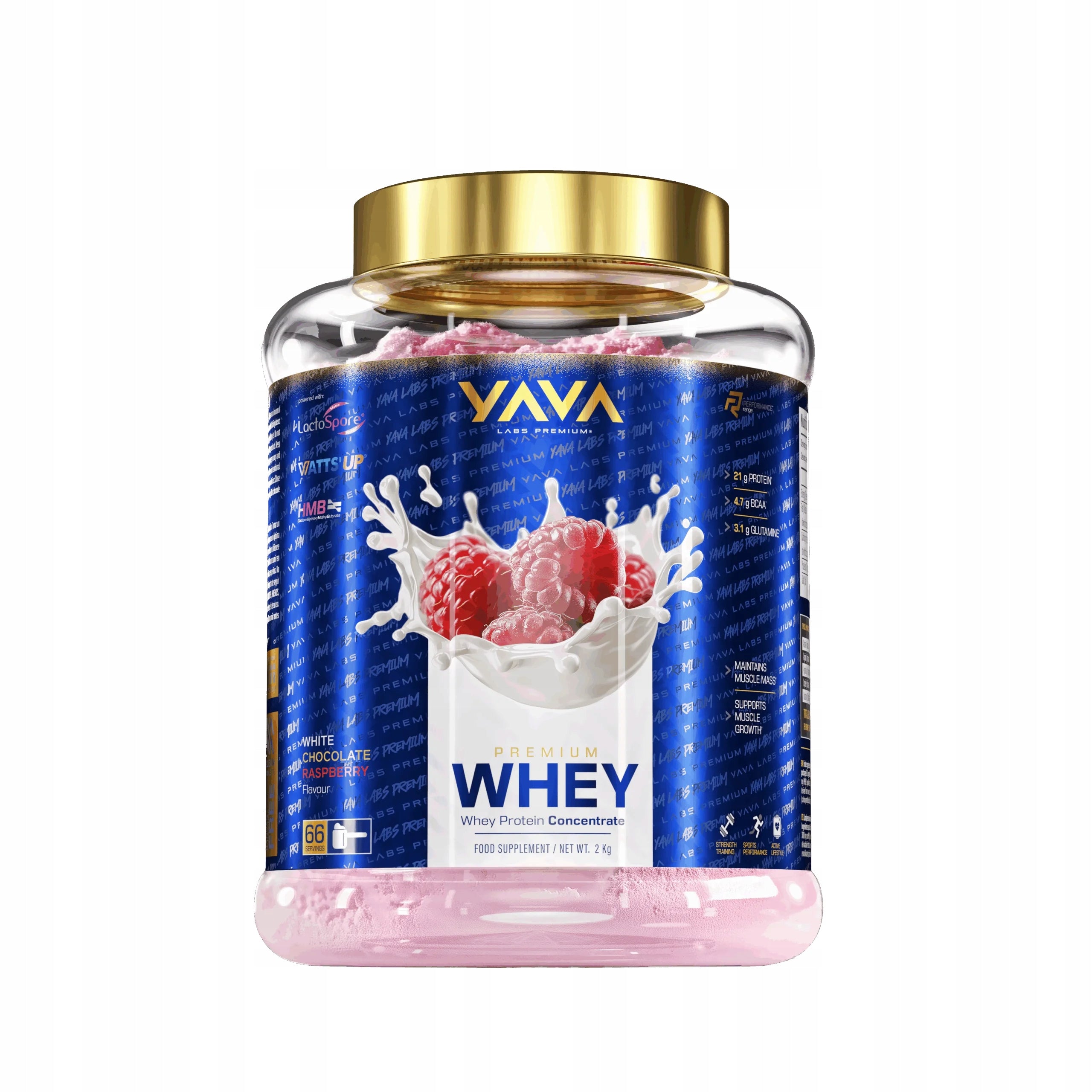 YAVA LABS PREMIUM WHEY CONCENTRATE WPC 2KG raspberry white chocolate Packaging status original