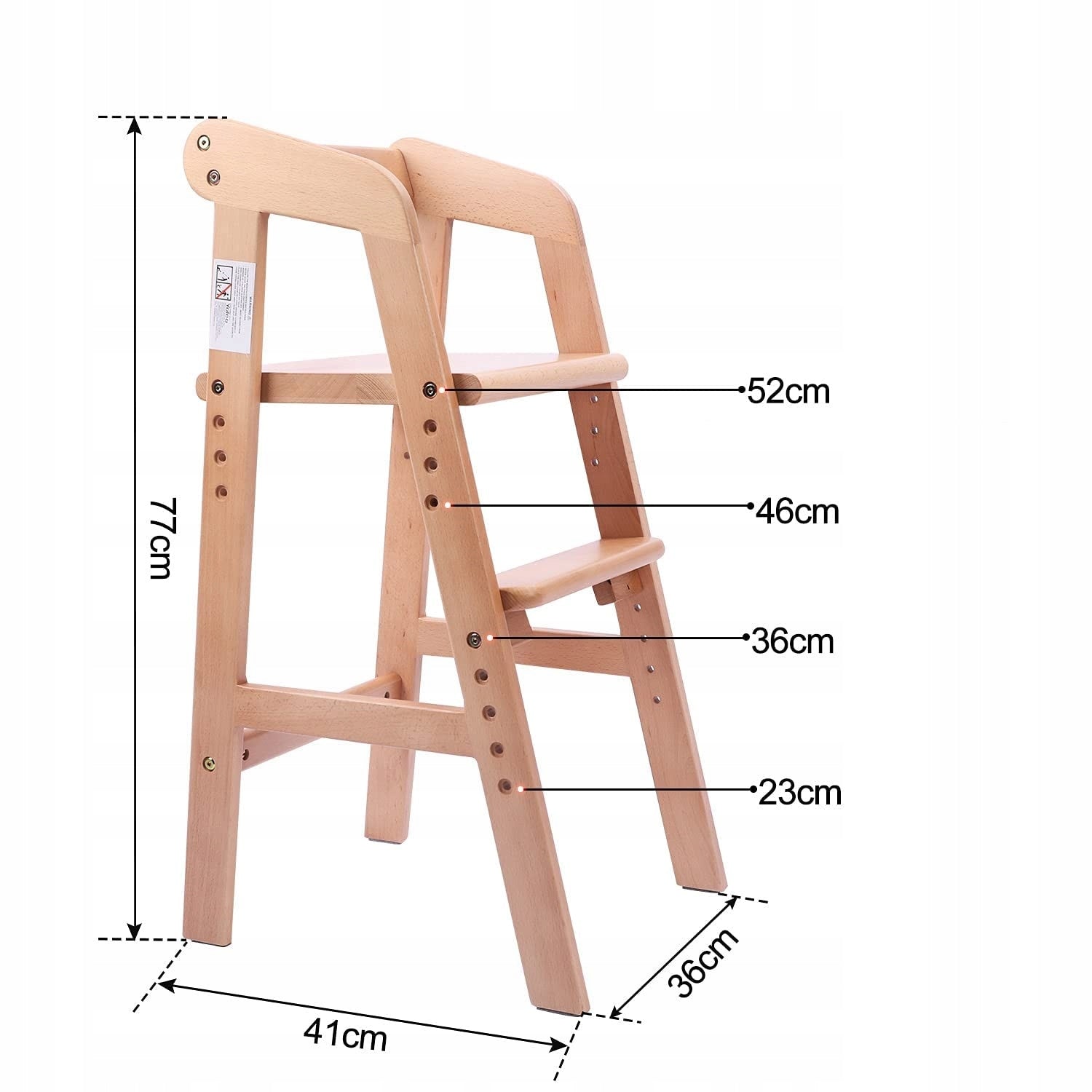 YOLEO Beech Wood Baby Chair for Eating and Learning (Natural) EAN (GTIN) 0709544677555