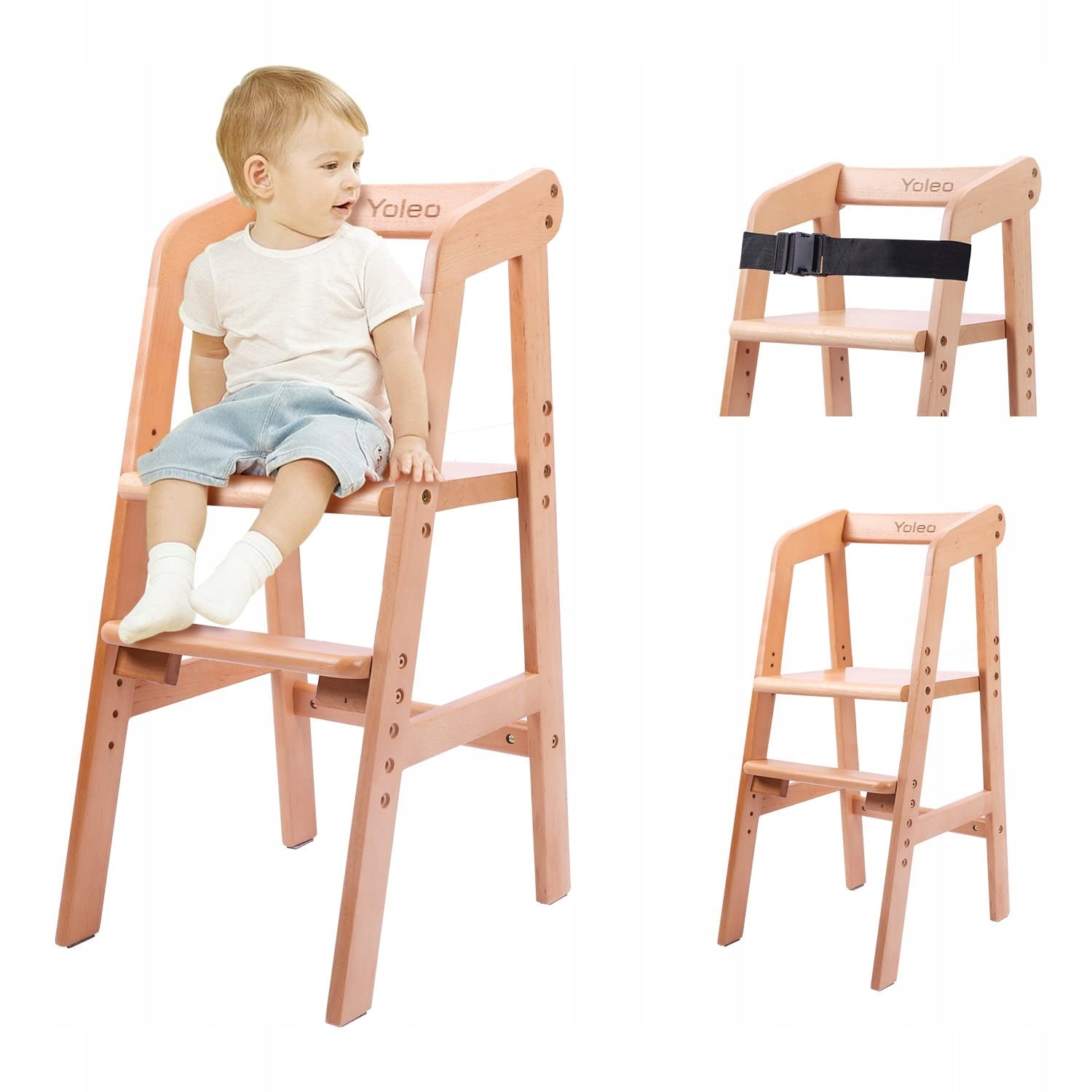 YOLEO Beech Wood Baby Chair for Eating and Learning (Natural)