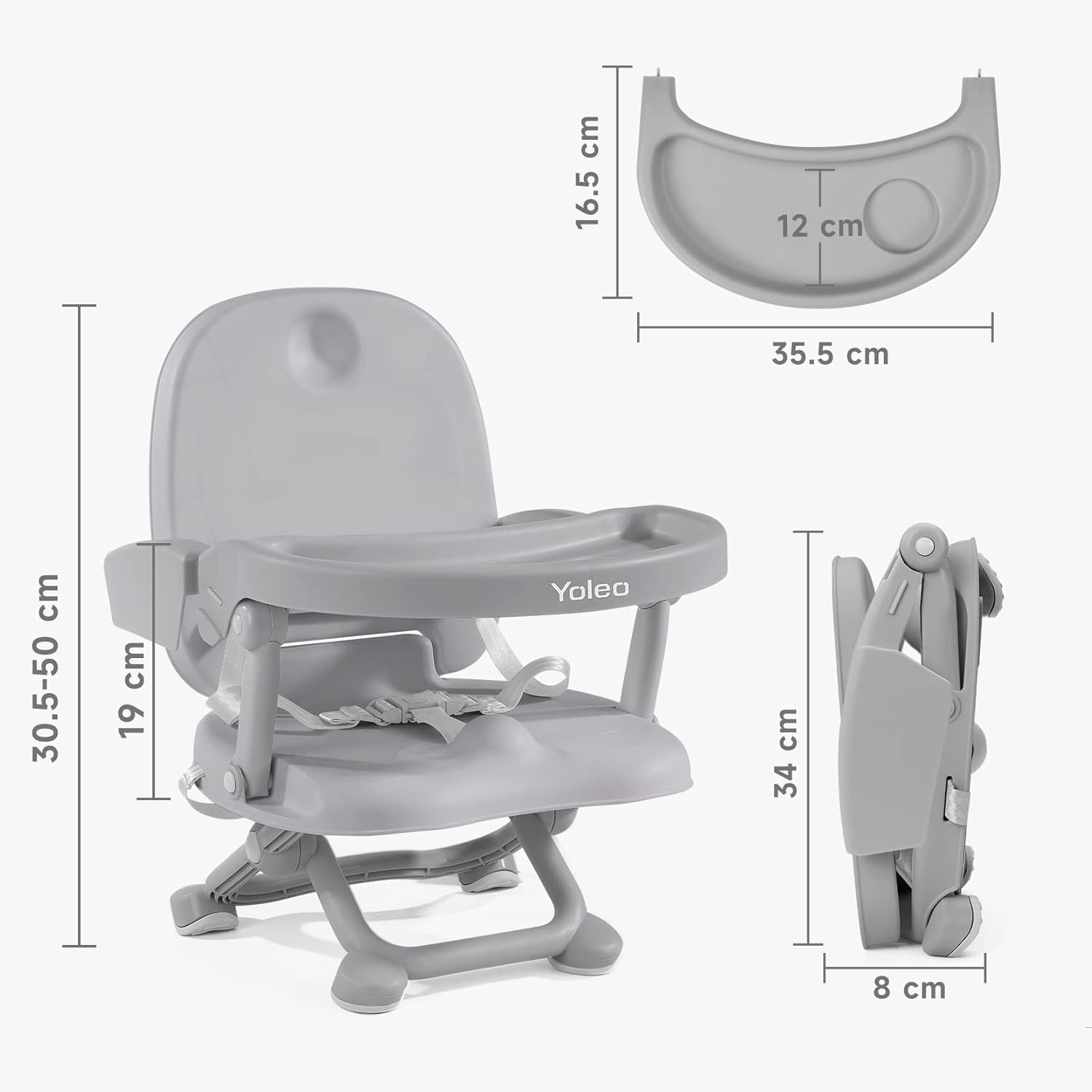 YOLEO Portable High Chair for Baby from 6 to 36 Months, gray EAN (GTIN) 0709544677692