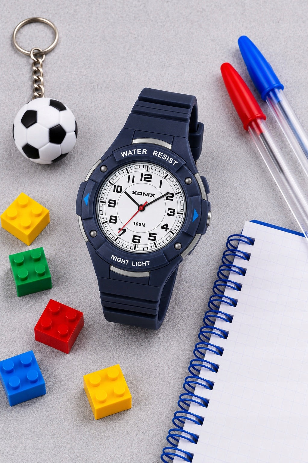 YOUTH BOYS' WATCH XONIX Navy Blue Waterproof BACKLIGHT Brand Xonix