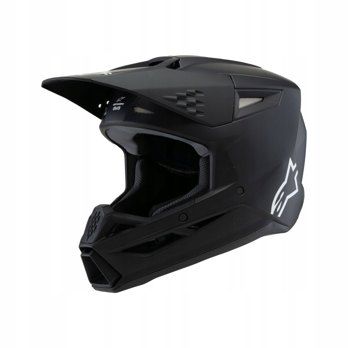 YOUTH HELMET CROSS QUAD ATV ALPINESTARS YOUTH SM3 SOLID BLACK S