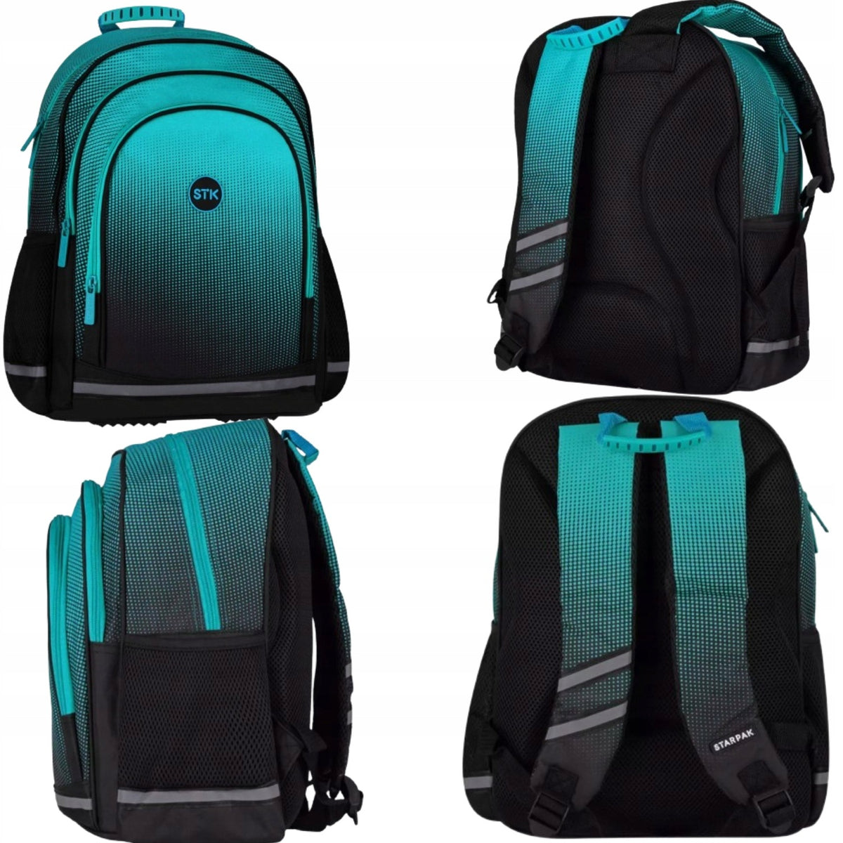YOUTH SCHOOL BACKPACK BLACK STARPAK BLUE MULTI-CHAMBER GRADIENT