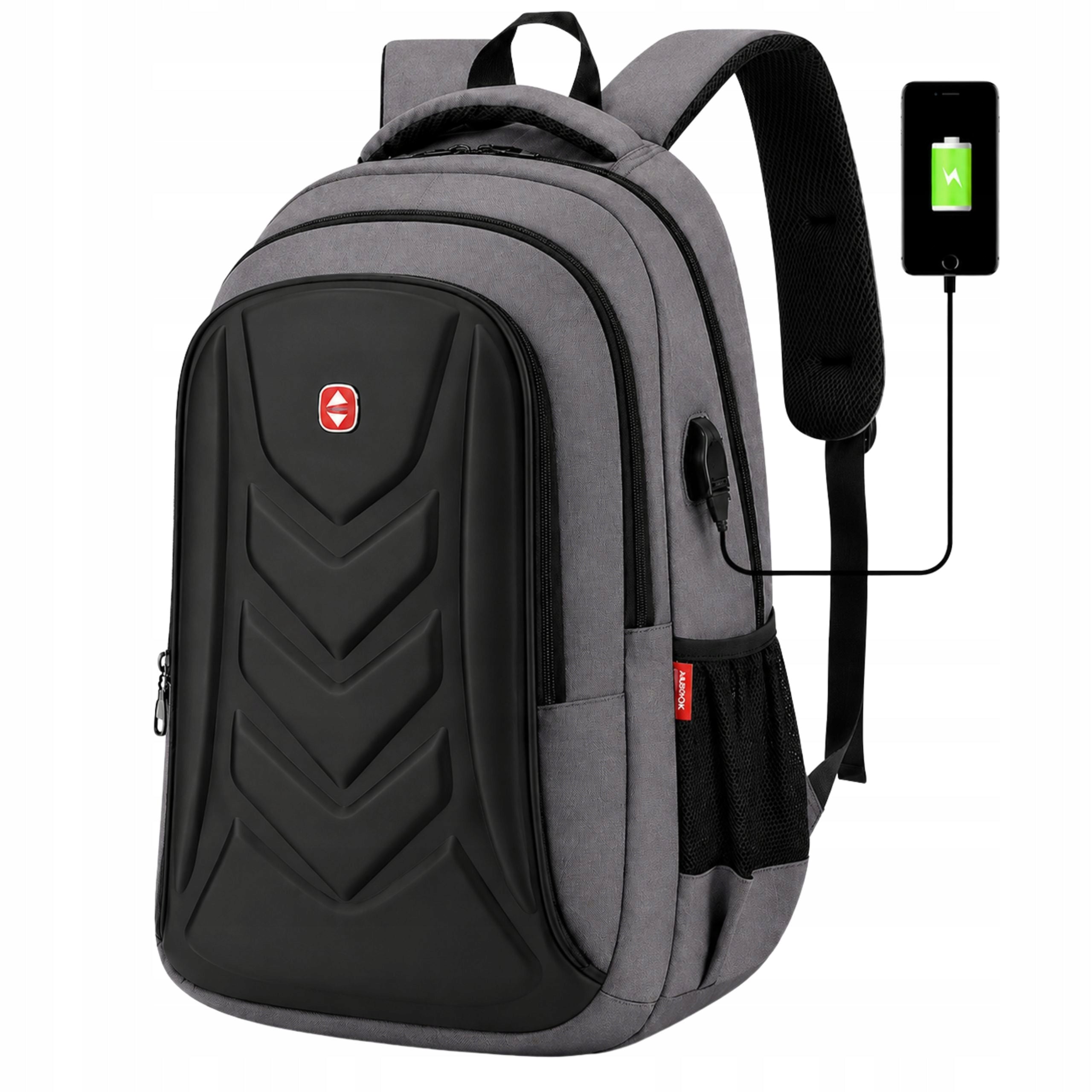 YOUTH SCHOOL BACKPACK FOR BOY WATERPROOF USB GREY Manufacturer code 1176432190