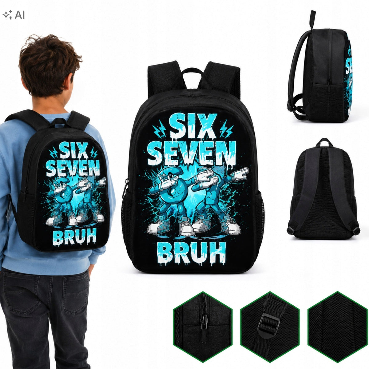 YOUTH SCHOOL BACKPACK FOR GIRL BOY MULTI-CHAMBER LARGE