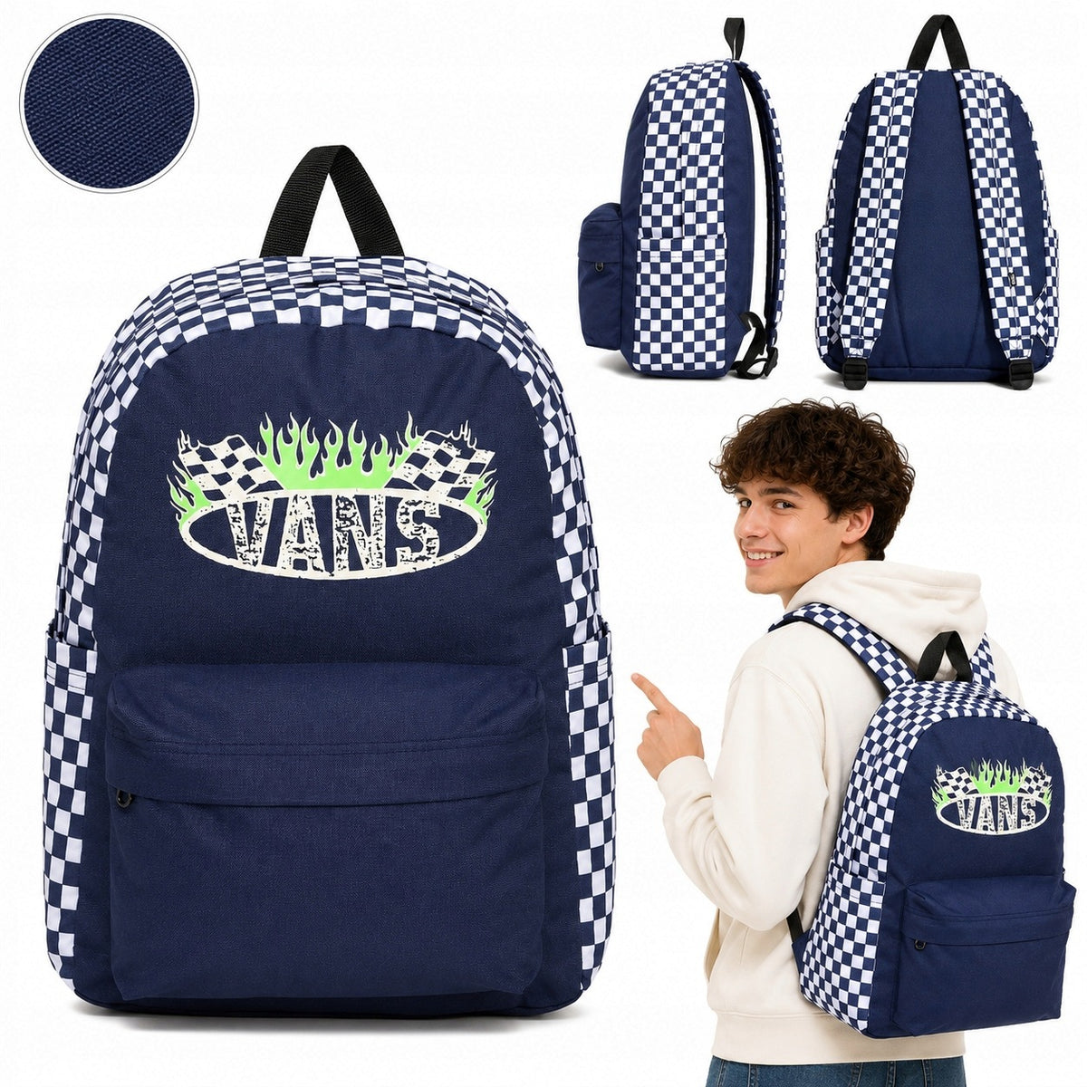 YOUTH SPORTS SCHOOL BACKPACK BLUE FOR BOY LARGE 18L | VANS