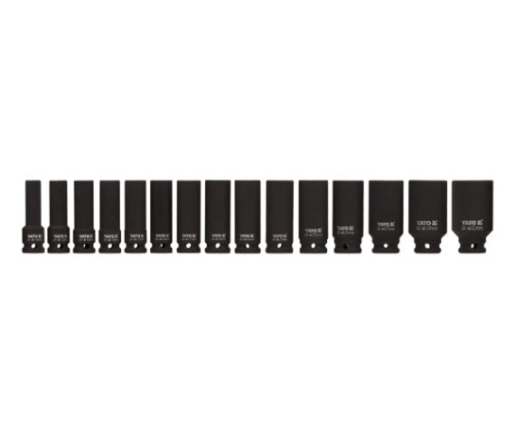 YT-1055 Impact sockets long set 1/2'' 15 cz.