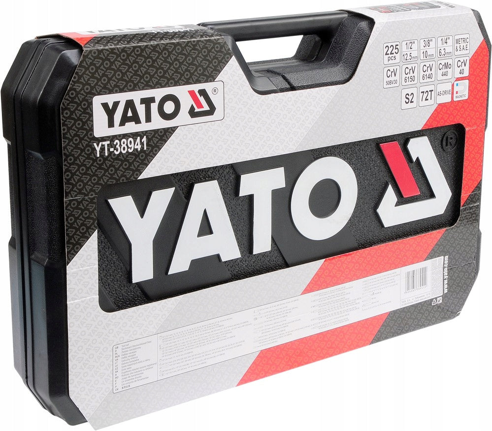 YT-38941 Tool set 1/4'3/8'1/2' 225 pcs. Key type socket
