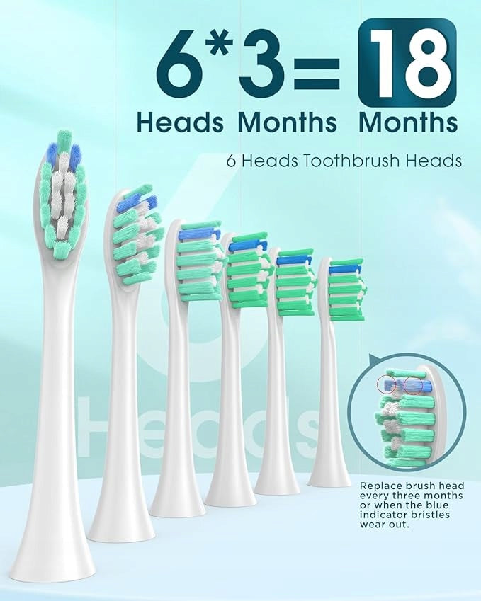 YTEATH PRO Adult Sonic Toothbrush 6 Heads Black Long Time EAN (GTIN) 6974680411002
