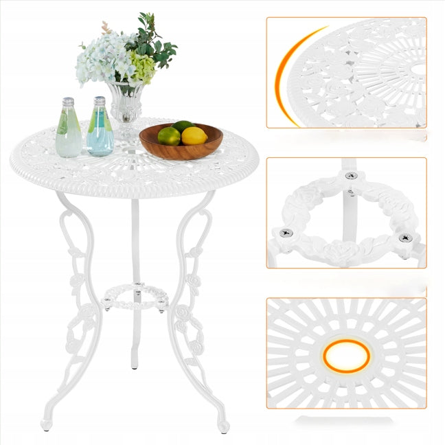 Yaheetech 3-Piece Patio Table Set, 2 Chair, 1 White Table Packaging status original