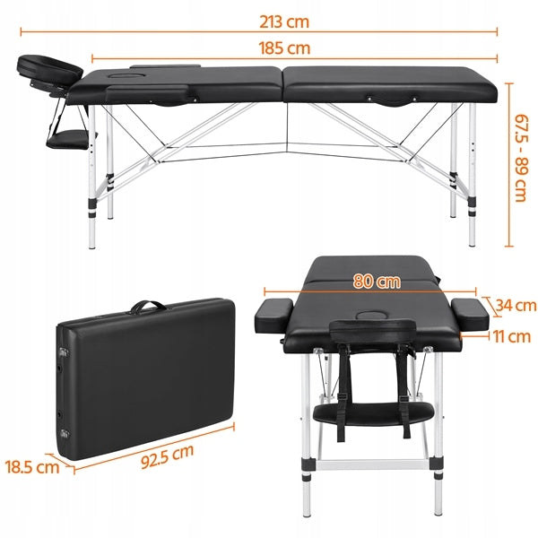 Yaheetech Portable Massage Table, Folding with Headrest, Black 213x80 cm Brand no brand