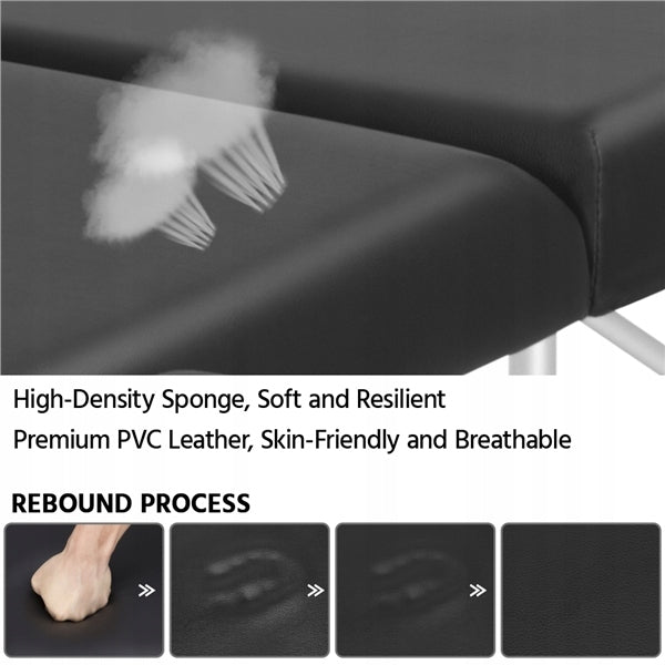 Yaheetech Portable Massage Table, Folding with Headrest, Black 213x80 cm Kind folding table