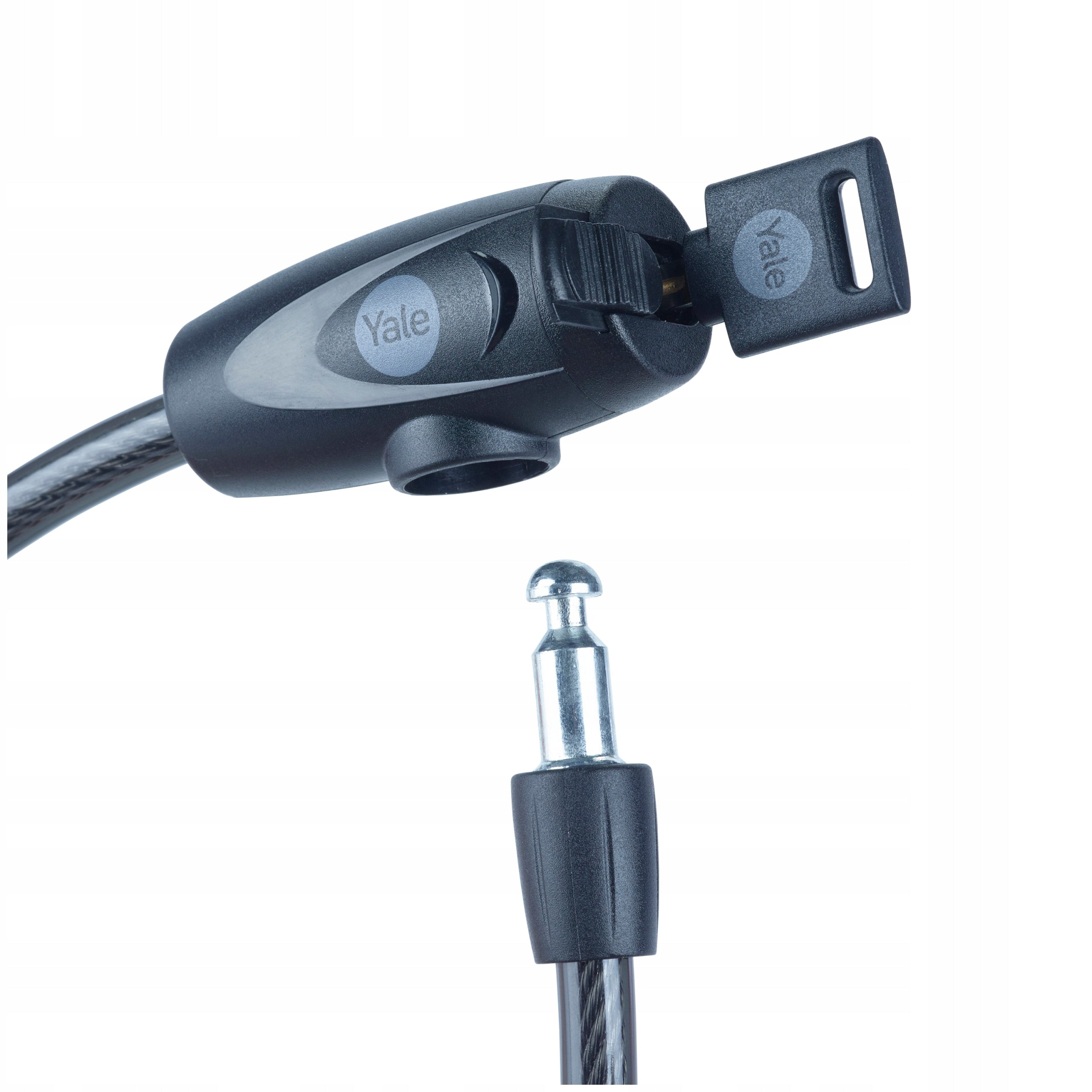 Yale YCK0/10/60/2 bicycle clasp with key, 10 mm steel cable Color black