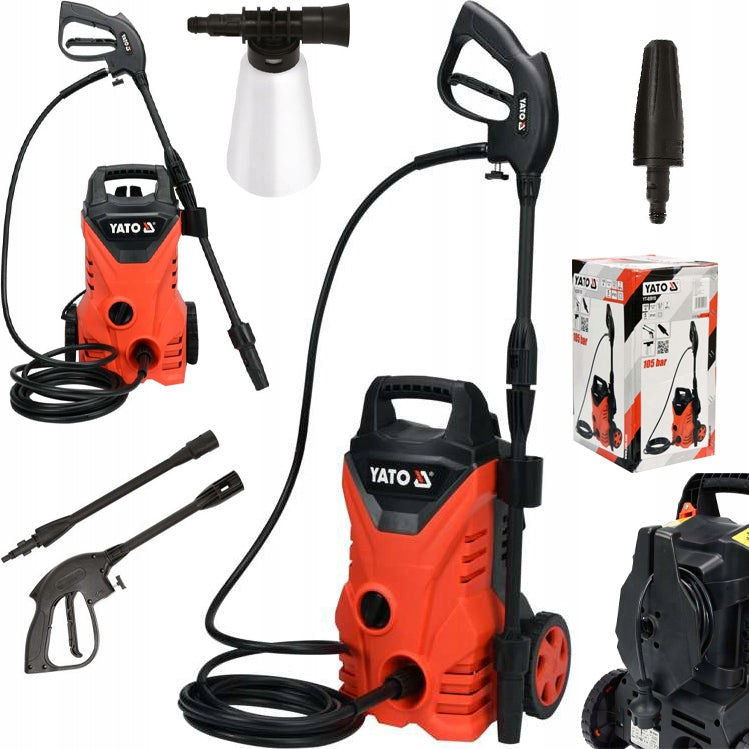 Yato High Pressure Washer 105 Bar 1400W + Accessories