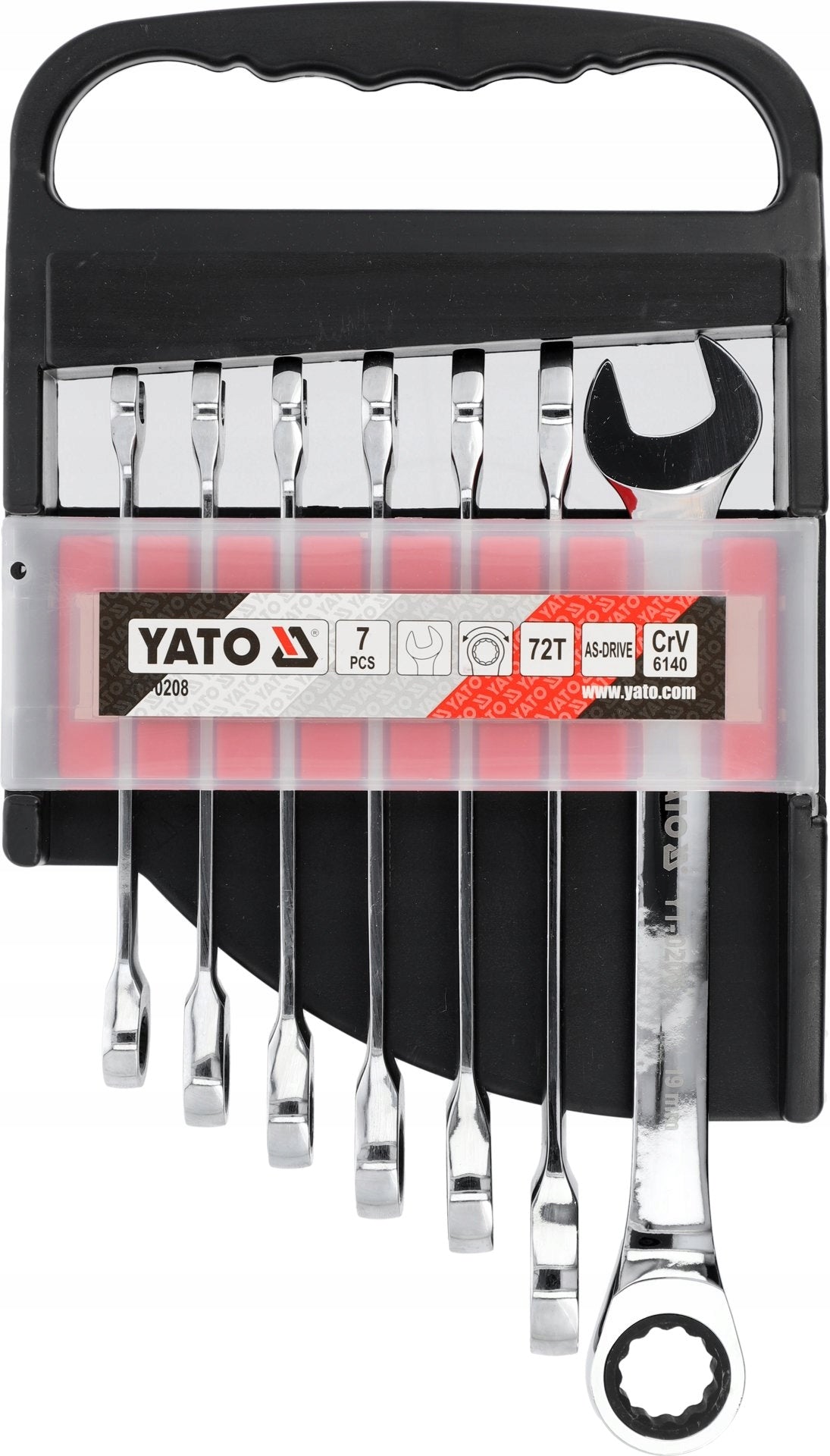 Yato YT-0208 Wrenches Flat Eye Ratchet Wrench Set 7pcs 10-19mm