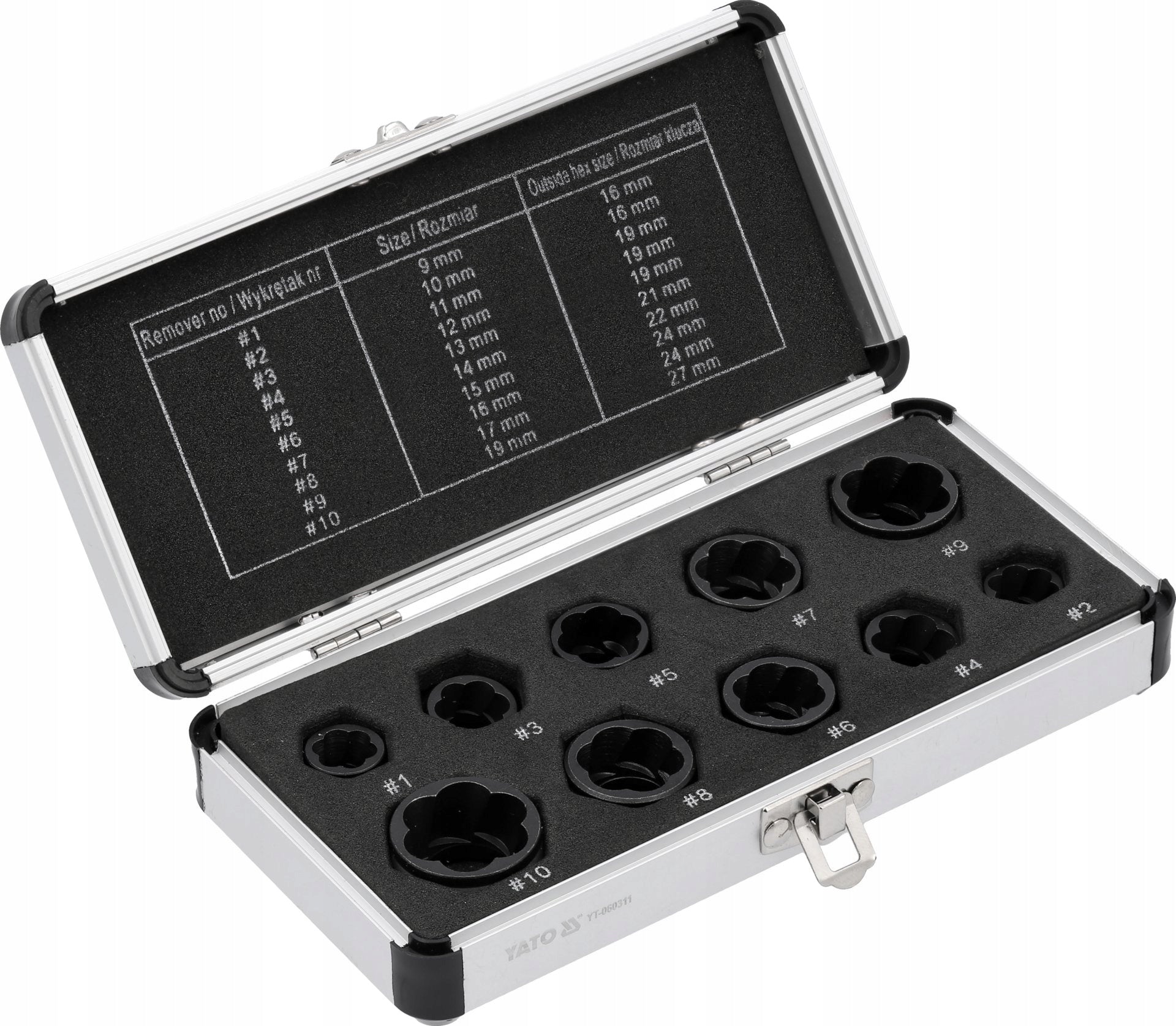 Yato YT-060311 Short sockets for removing damaged screws Brand Yato