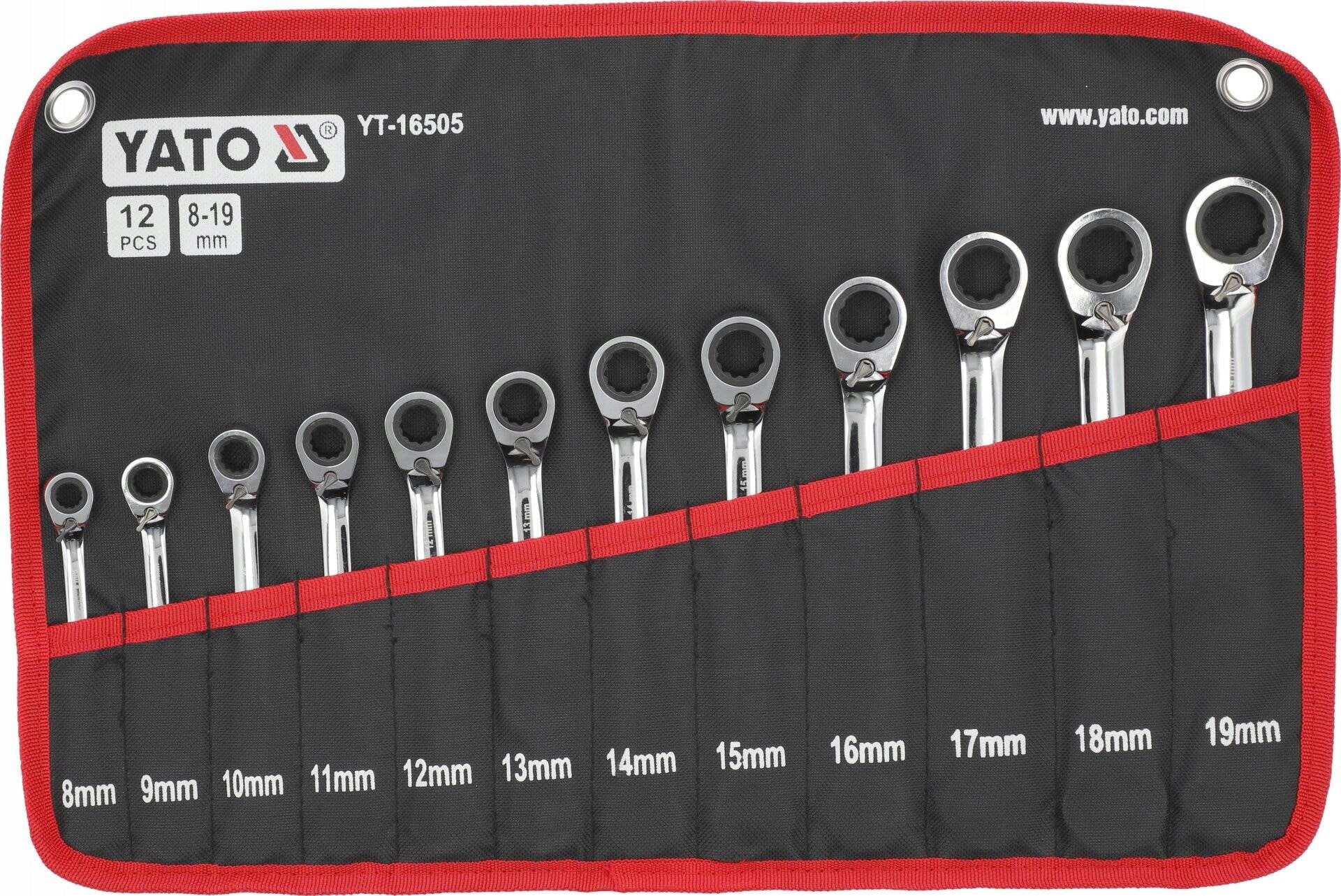 Yato YT-16505 Set of ratcheting wrenches 12 pcs. Brand Yato