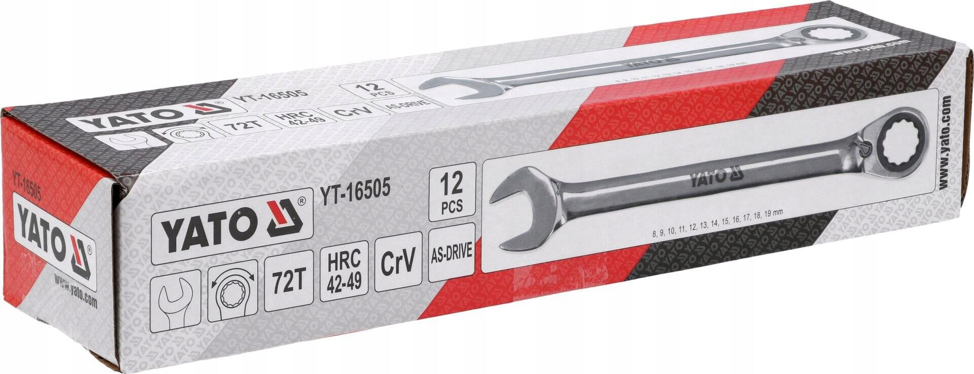 Yato YT-16505 Set of ratcheting wrenches 12 pcs. Key type combination