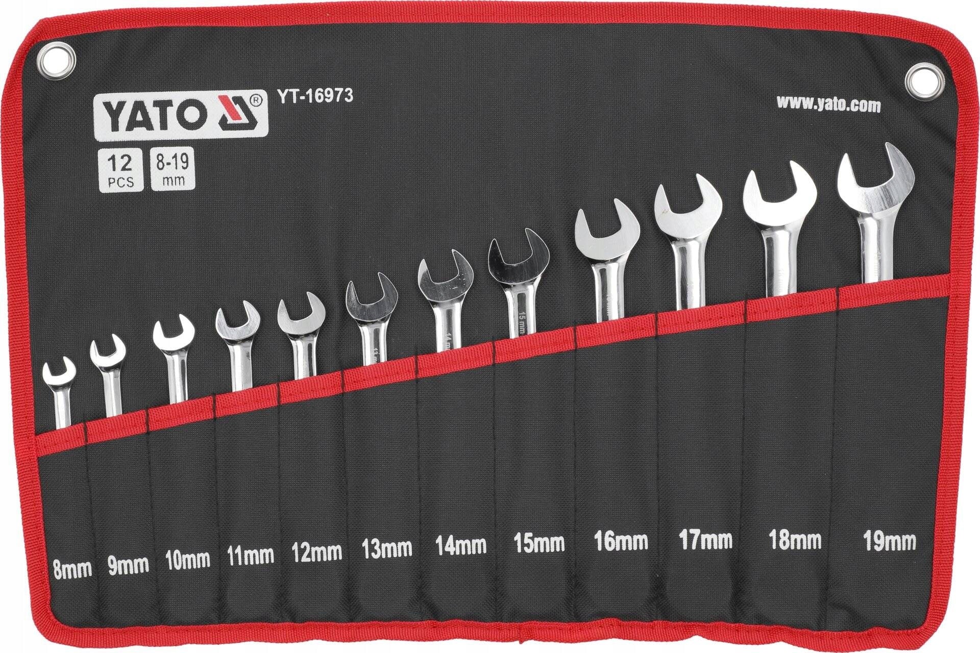 Yato YT-16973 Set of wrenches with ratchet and joint 8-19