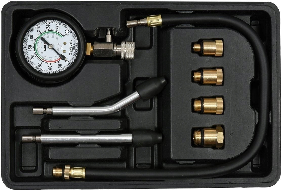 Yato YT-73022 Compression pressure gauge gasoline engine + 4 adapters Brand Yato