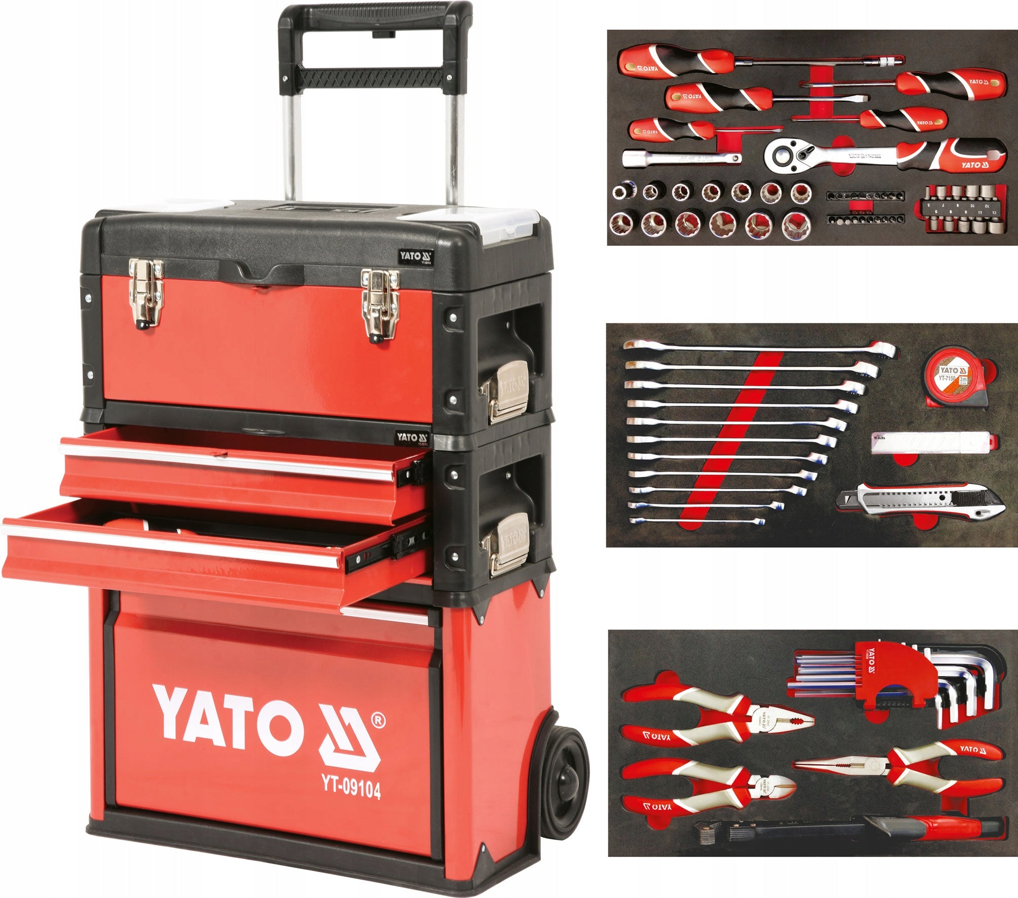 Yato modular tool trolley 3 tool cartridges Product weight with unit packaging 23 kg