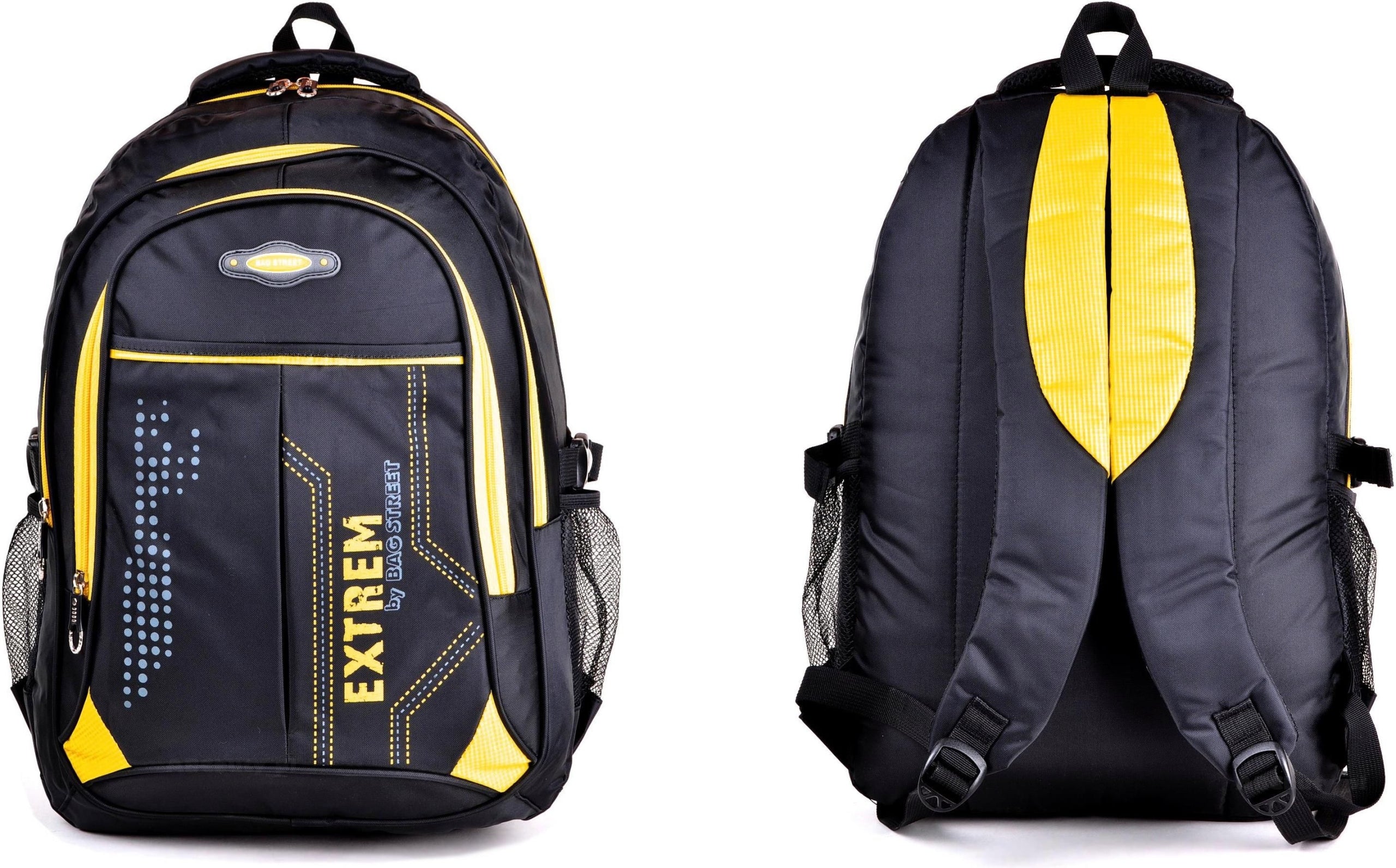 Youth BACKPACK Black YELLOW Men's SATCHEL Bag Street EXTREM 3 compartments