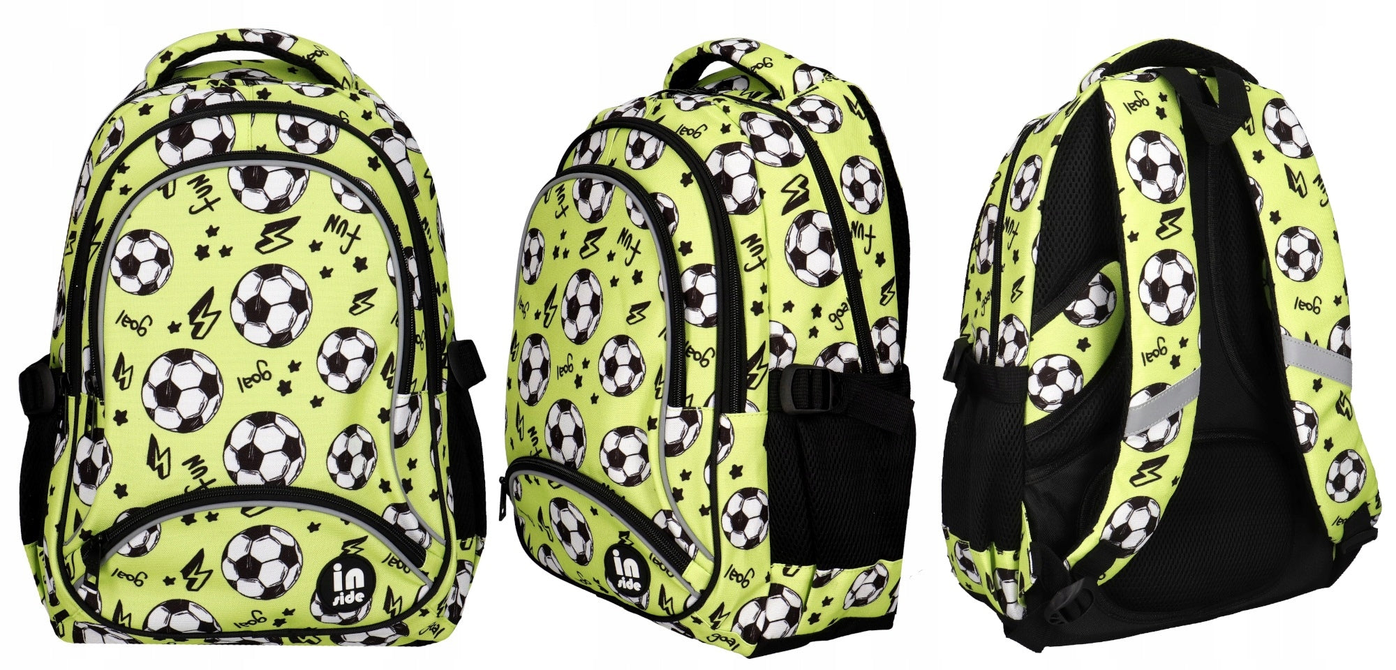 Youth School Backpack 3 Compartments Ball Incood Brand Incood