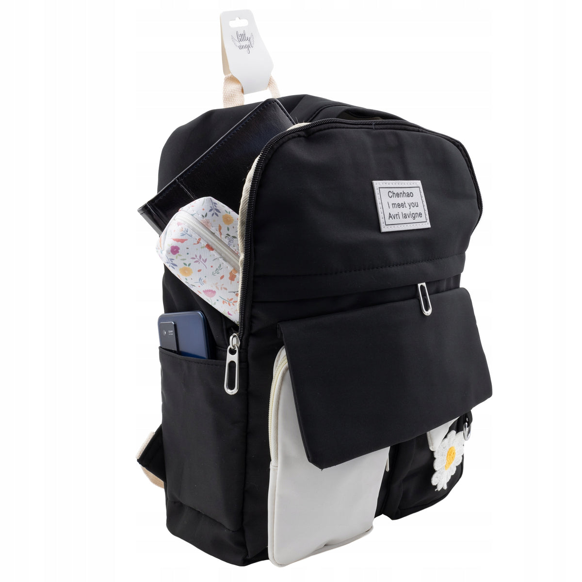 Youth School Backpack for Teenager Black DAISY Manufacturer code T1001