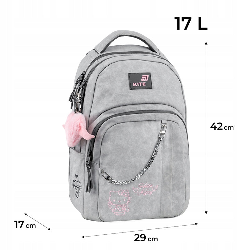 Youth School Backpack for Teens with Chain Hello Kitty Kite Manufacturer code HK26-2578M