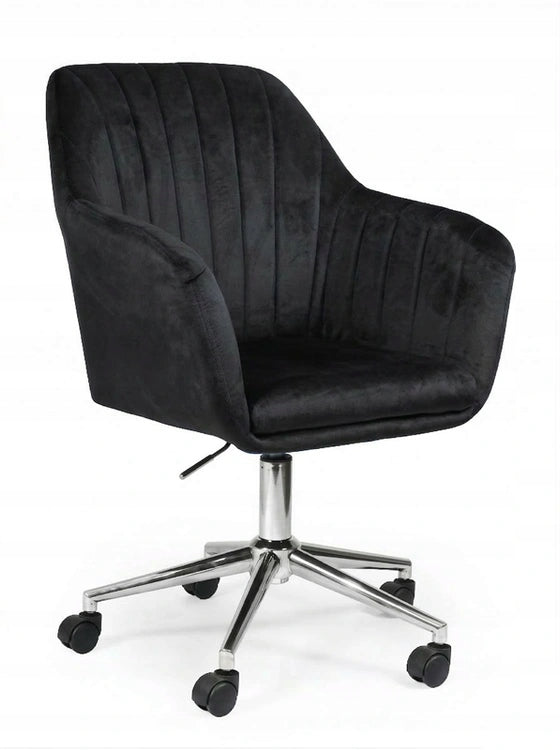 Youth Velvet Swivel Chair for Desk Black Silver Base FABIO Manufacturer code aropos1.pl-651-0