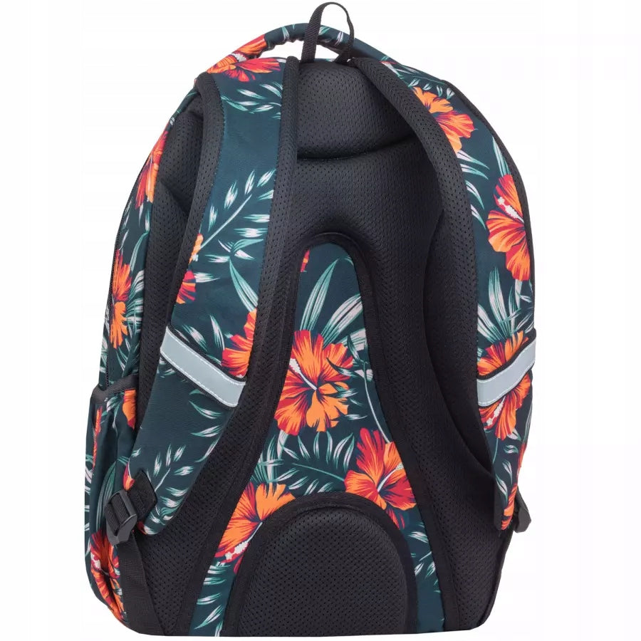 Youth backpack CoolPack DRAFTER RIO for teenage girl with hibiscus flowers 2 Manufacturer code F010928