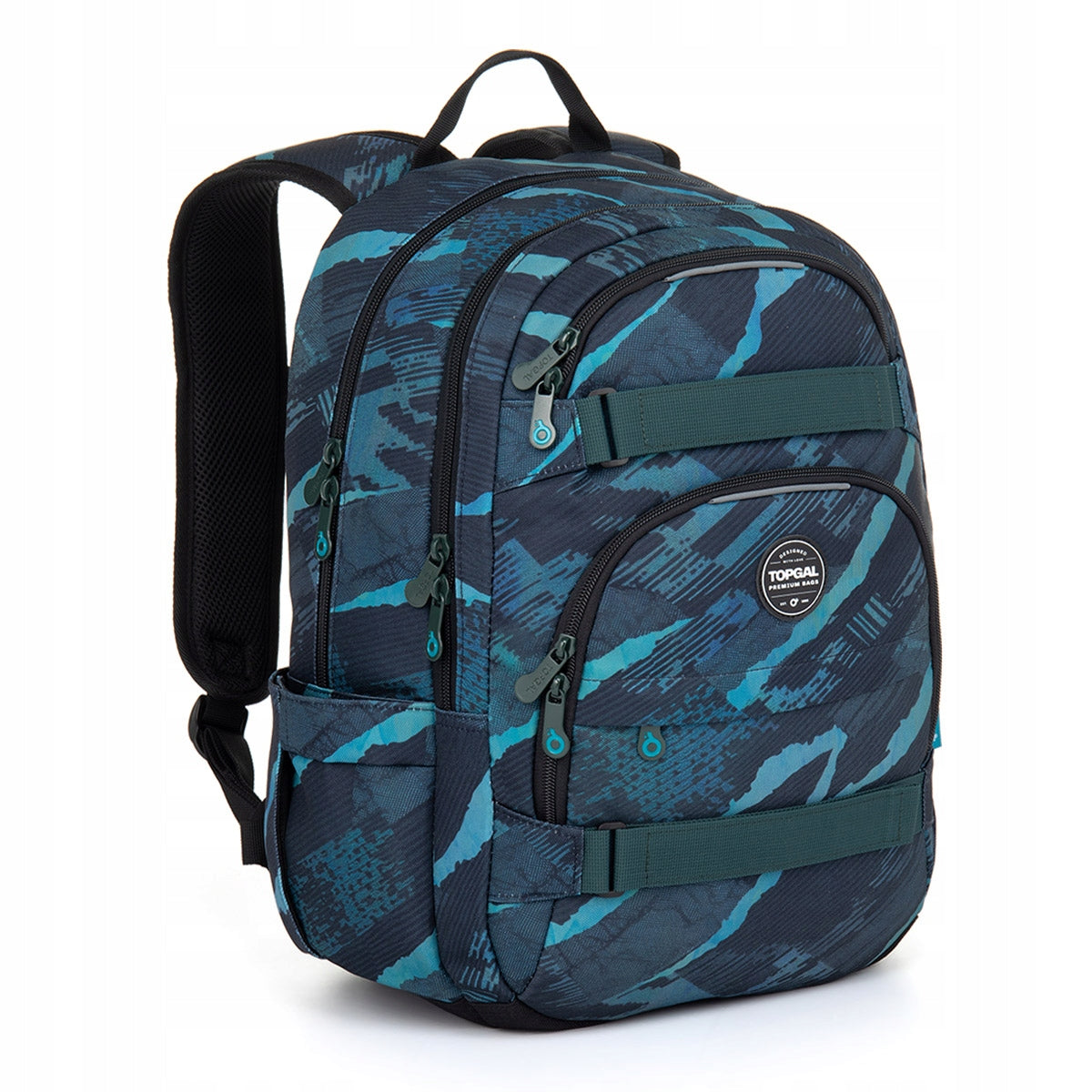 Youth backpack Topgal VIKI 25078 green-turquoise, comfortable, 6th class