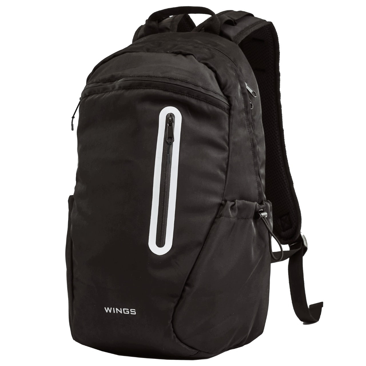 Youth backpack WINGS 24L laptop 15,6 inches reflective for school travel Manufacturer code BP04-BLACK