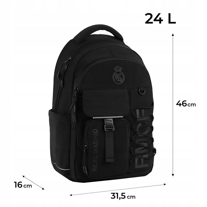 Youth backpack black Real Madrid school for boys black large Kite Manufacturer code RL26-2597L