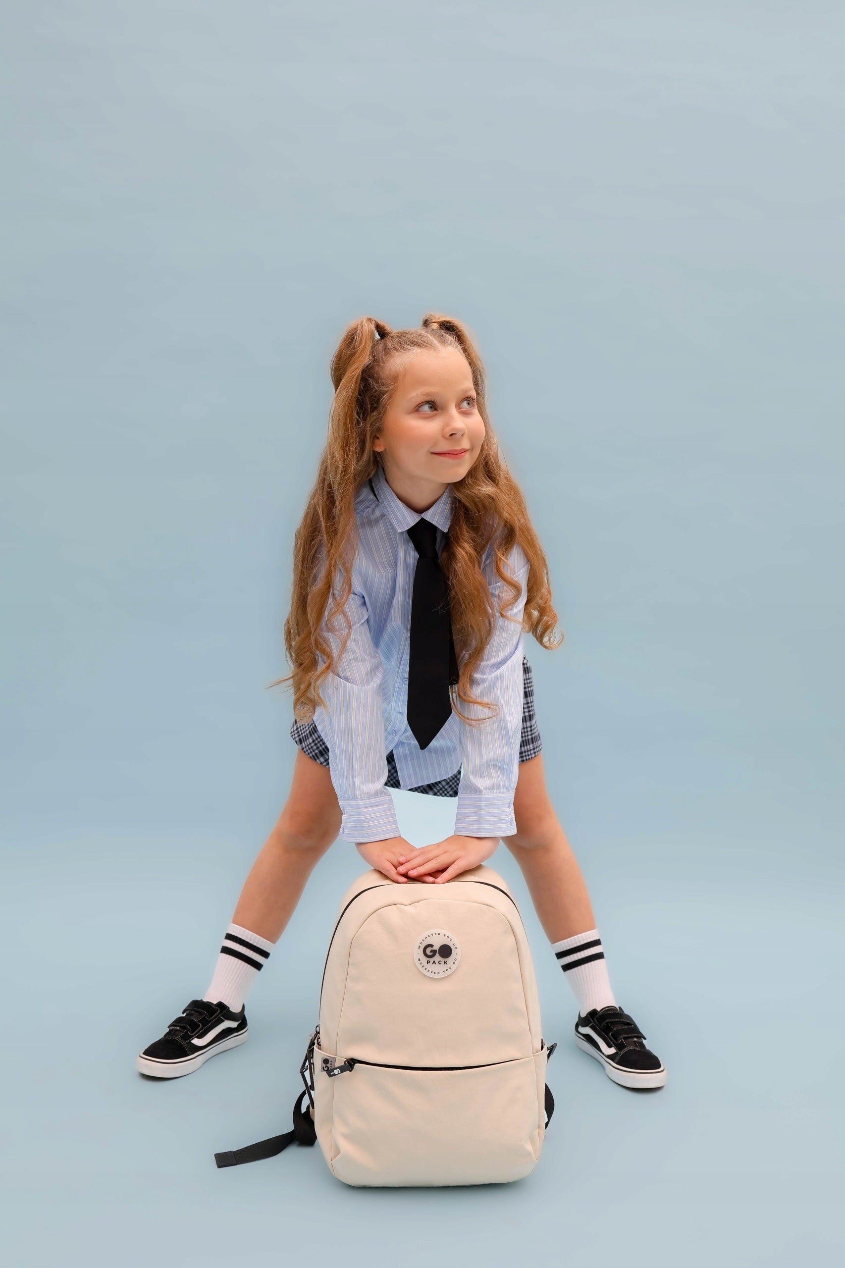 Youth backpack for school for girls A4 city backpack beige GoPack Manufacturer code GO26-188M-1