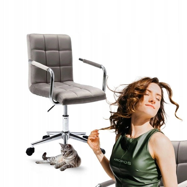 Youth chair on wheels GIMLI in velour grey
