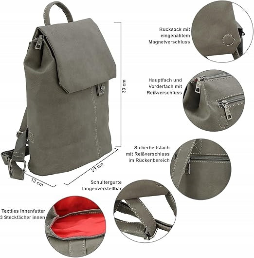 Youth city backpack light, for tablet Jennifer Jones 3154 grey Brand Jennifer Jones