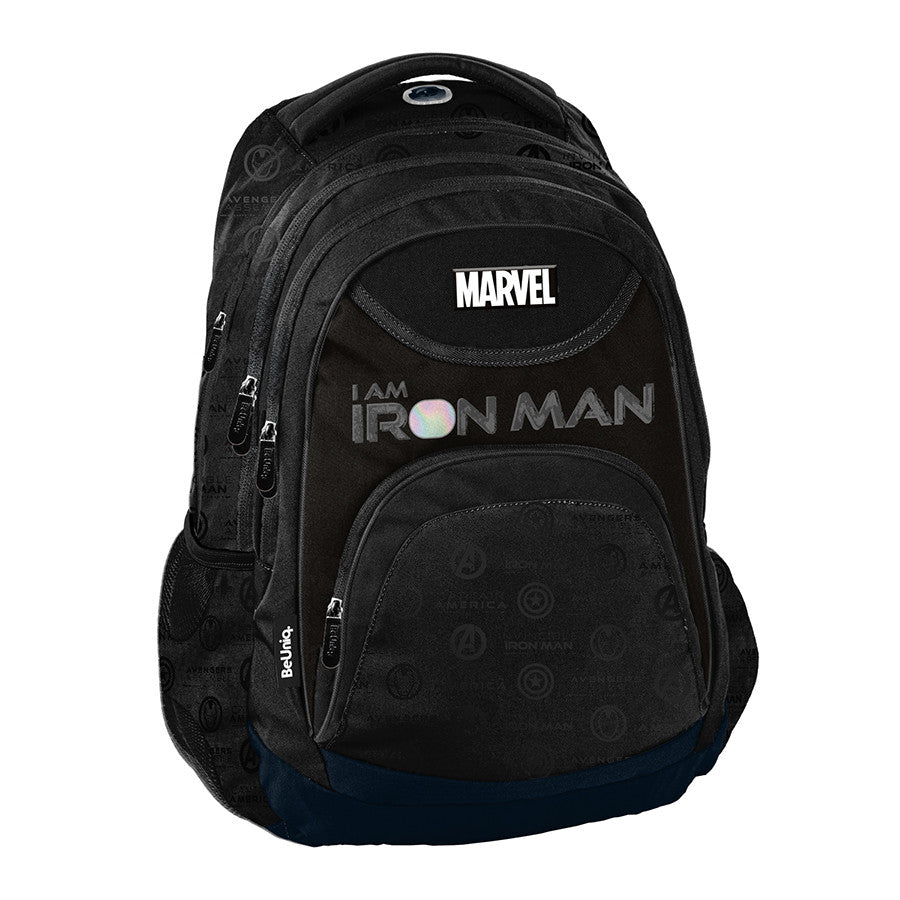Youth school backpack for boy black Marvel Avengers Paso Beuniq