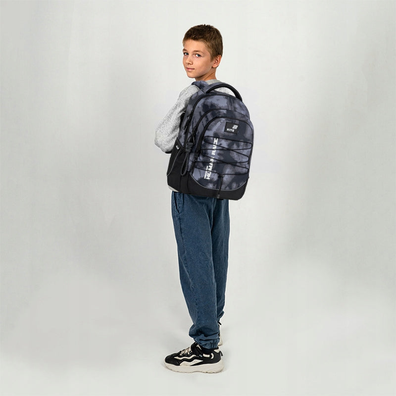 Youth school backpack for boys 9-12 years grey with lacing Kite Packaging status original