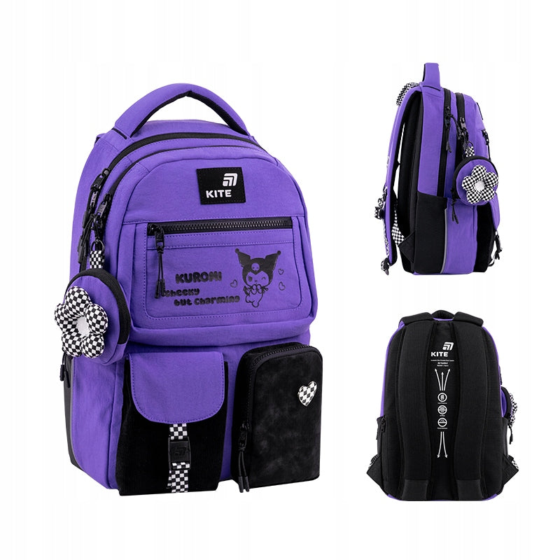 Youth school backpack for girls 9-12 years class 4-6 Kuromi Kite