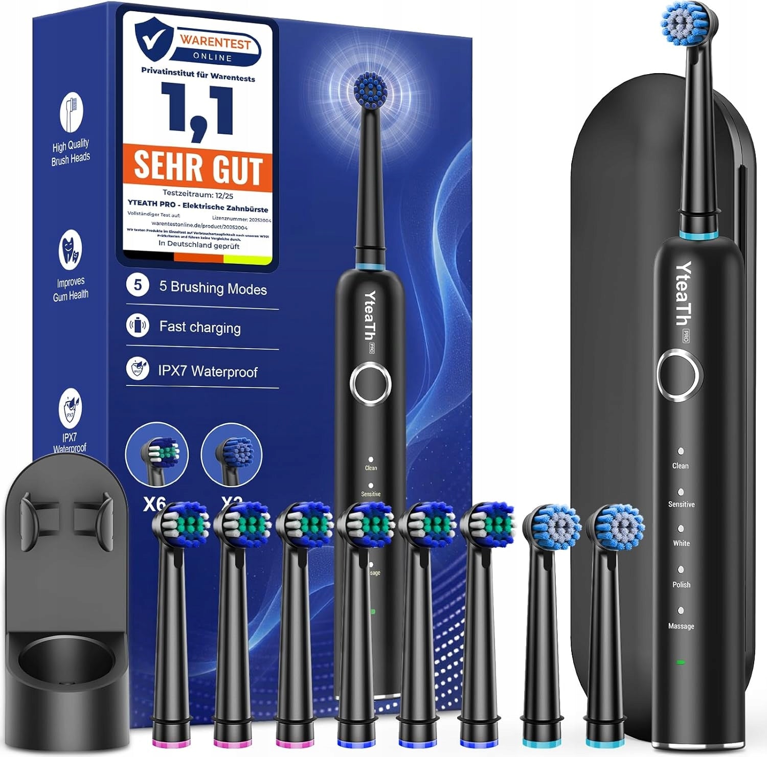 YteaTh Sonic Toothbrush Y06 Series Black,No Foil