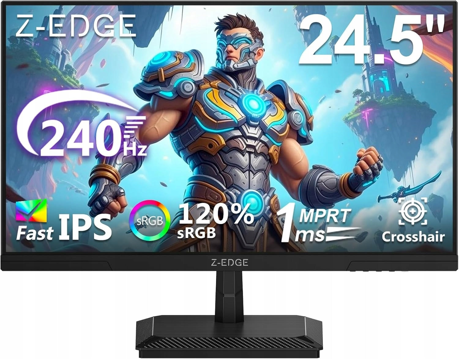 Z-Edge 24.5 Inch 240Hz IPS Gaming Monitor 1080P 1MS LED FreeSync - Black
