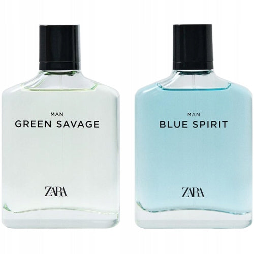 ZARA MAN GREEN SAVAGE + ZARA MAN BLUE SPIRIT 2 X 100 ml EAU DE TOILETTE Manufacturer code 0210/755